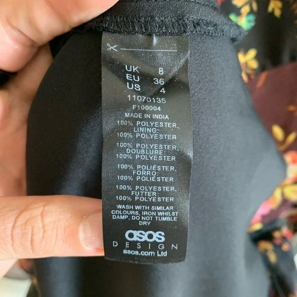 ASOS Mixed Floral Plunge Button-Front Midi Dress EUC - Picture 8 of 8